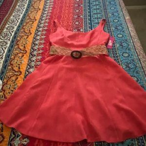 9 & Co Sea Coral Sleeveless Day to Dinner dress size 16 New with Tags